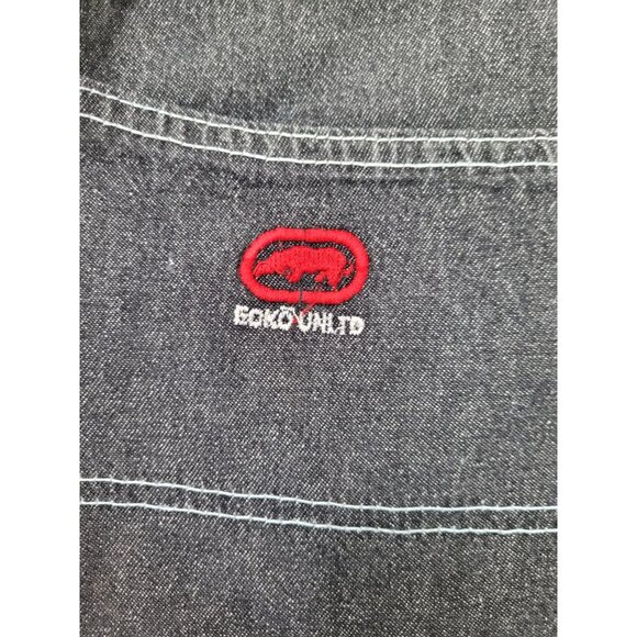 Vintage Y2K Ecko Unltd Baggy Denim Shorts Embroidered Logo Size 38 - Picture 6 of 14